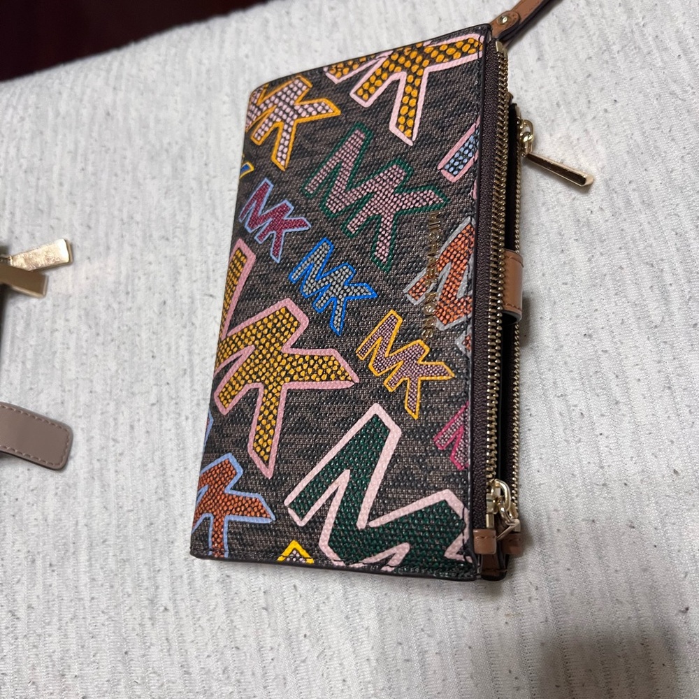 Michael Kors Colorful Logo Zip Wallet